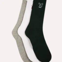 yousta Men Pack of 3 Graphic Pattern Ankle-Length Socks image 1