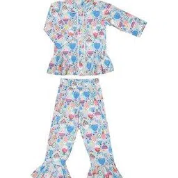 zunzu Printed Lounge Top & Pants Set-picture-22