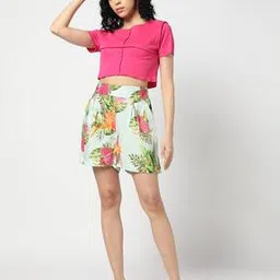 yousta Women Floral Print Pleated Shorts-picture-48