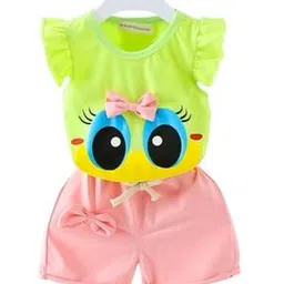 Girls Graphic Print Top with Shorts-image-1