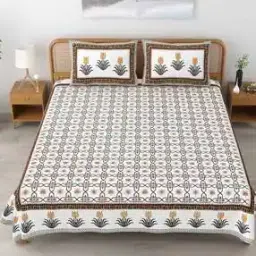 mafatlal Pure Cotton Hand Printed Bedsheet-picture-53