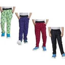 indiweaves Pack of 4 Printed Fitted Track Pants with Drawstring Waist-picture-31