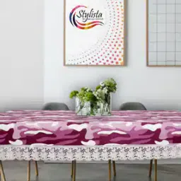 stylista Camouflage Print Rectangular Table Cover with Lace Border-picture-21