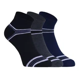 spancia Men Pack of 3 Striped Ankle-Length Socks image 1