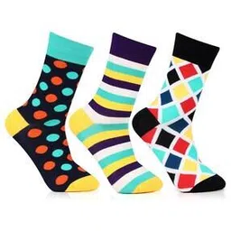 bonjour Pack of 3 Men Mid-Calf Length Socks-picture-14