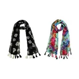 stole villa Pack of 2 Women Floral Print Scarfs-picture-36