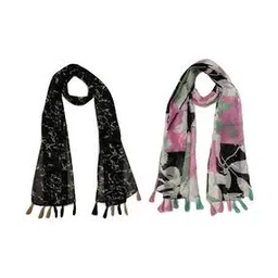 stole villa Pack of 2 Women Printed Scarves with Tassels-picture-27