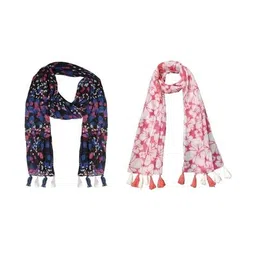 stole villa Women Floral Cotton Scarf  image 1