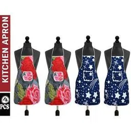 aazeem Set of 4 Floral Print Aprons-picture-16