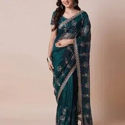 ri-wah Women Traditional Saree with Unstitched Blouse Piece           -picture-35