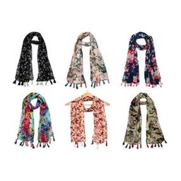 stole villa Pack of 6 Women Floral Print Scarves-picture-44