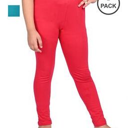 pixie n prince Pack Of 2 Girls Cotton Leggings-picture-33