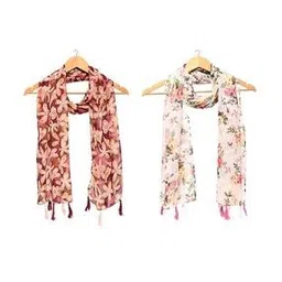 stole villa Pack of 2 Women Floral Print Scarves-picture-49