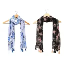 stole villa Pack of 2 Women Floral Print Scarves-picture-24