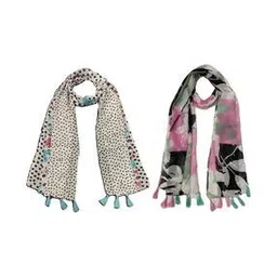 stole villa Pack of 2 Women Floral Print Scarves-picture-24