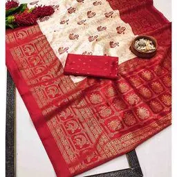 kanooda prints Women Woven Saree with Contrast Border -picture-29