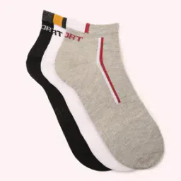 yousta Men Pack of 3 Typography Knit Ankle-Length Socks-picture-40