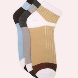 yousta Men Pack of 3 Striped Ankle-Length Socks-picture-20