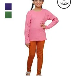 indiweaves Pack of 3 Printed Leggings with Elasticated Waist-picture-44