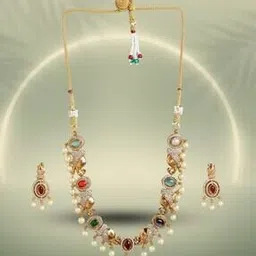 mansiyaorange Women Western Necklace And Earrings Set-picture-21