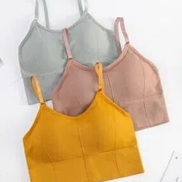 dwinkky Pack of 3 Non-Wired Slip-On Sports Bras-picture-12