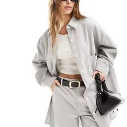 Women Striped Oversized Shirt-image-2