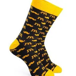 man arden Moustaches Print Mid-Calf Length Socks-picture-33