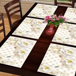 the lions share Set of 6 Floral Print Placemats 18" x 12"-picture-49