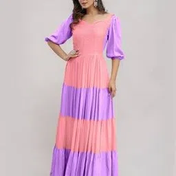 ftdiva Women Smocking Fit and Flare Dress-picture-23