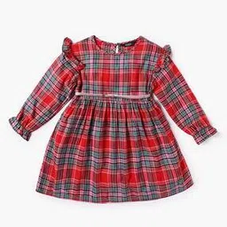 yousta Girls Checked A-Line Dress-picture-38