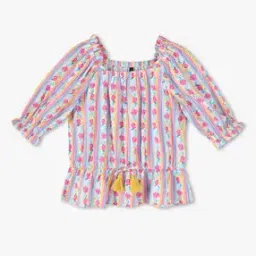 Girls Floral Print Relaxed Fit Top-image-9