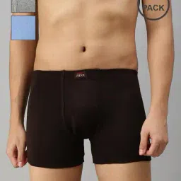 lux cozi Men Pack of 3 Typographic Print Trunks with Elasticated Waistband image 1