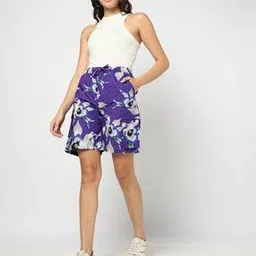 yousta Women Floral Print Cargo Shorts-picture-47