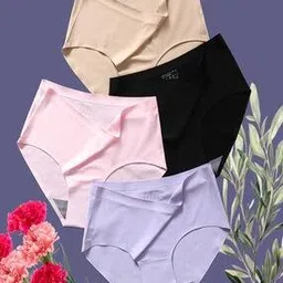 samvar Women Pack of 4 Briefs with Elasticated Waist-picture-41