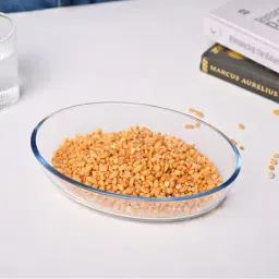 market 99 Transparent Oval Borosilicate Baking Dish  image 1