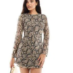 asos design Women Snake Print Bodycon Dress-picture-24