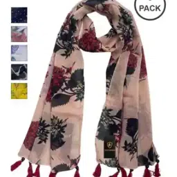 letz dezine Pack of 6 Women Floral Print Stole-picture-18
