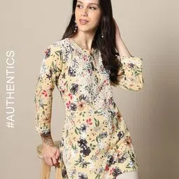indie picks Women Hand Embroidered Lucknowi Chikankari Short Kurti-picture-13