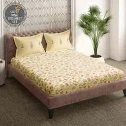 portico Shalimar 164 TC Floral Print Cotton Bedsheet with Pillow Covers-picture-36