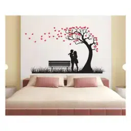 wollzo Love Tree & Couple Print Adhesive Wall Sticker-picture-12