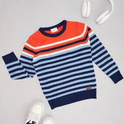 pantaloons junior Boys Stripes Round Neck Sweater-picture-16
