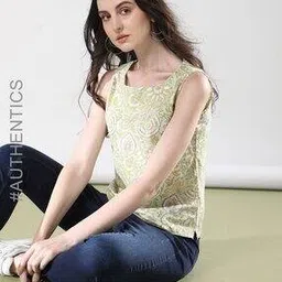 indie picks Handblock Print Cotton Sleeveless Top-picture-32