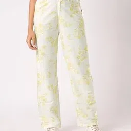 kraus Women K6003 Floral Print Loose Straight Jeans-picture-22