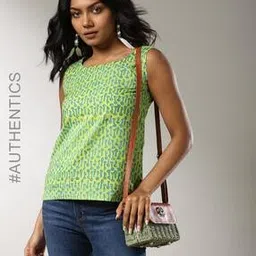 indie picks Handblock Print Cotton Straight Top-picture-23