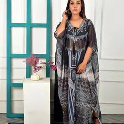 ravi rajoria Women Printed A-Line Kaftan Dress-picture-13