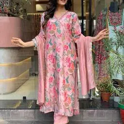 svaraa Women Floral Straight Kurta Pants Set with Dupatta-picture-34