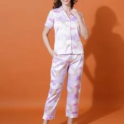 arv trends Women Printed Shirt & Pyjama Nightwear Set-picture-26
