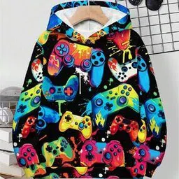 bollylounge Boys Graphic Print Relaxed Fit Hoodie-picture-48