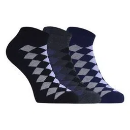 hebtroco Women Pack of 3 Checked Ankle-Length Socks-picture-28