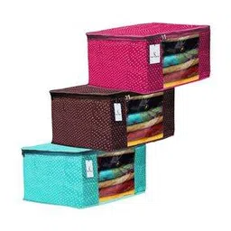 kuber industries Set of 3 Polka-Dot Print Saree Storage Covers-picture-19